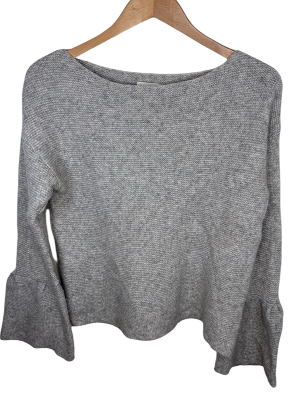 Sundance Grey Wool Alpaca Bell Sleeve Sweater Women Size M BLEMISH